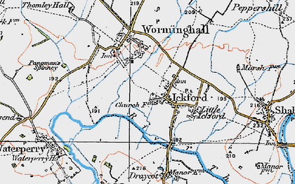 Old map of Ickford in 1919