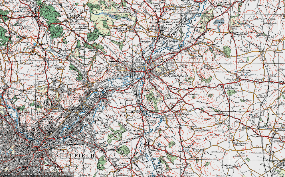 Old Map of Ickles, 1923 in 1923
