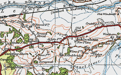 Old map of Icklesham in 1921