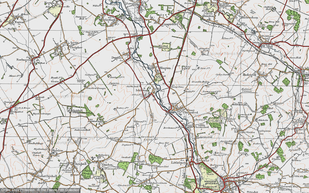 Old Map of Ickleton, 1920 in 1920