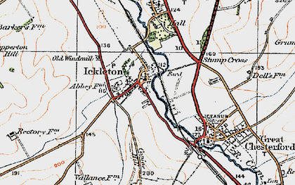 Old map of Ickleton in 1920
