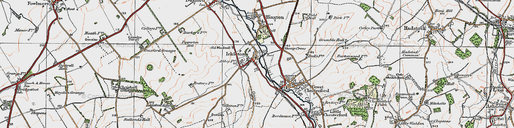 Old map of Ickleton in 1920