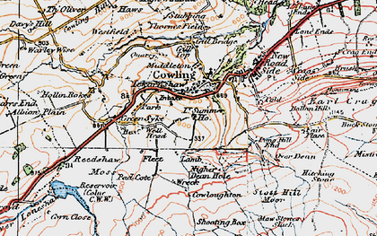 Old map of Ickornshaw in 1925