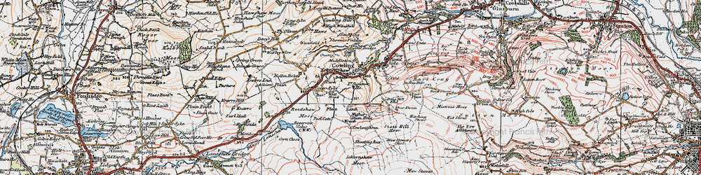 Old map of Ickornshaw in 1925