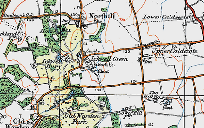 Old map of Ickwell Green in 1919