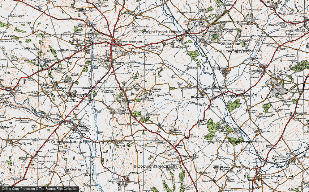 Old Map of Historic Map covering Icomb Place in 1919