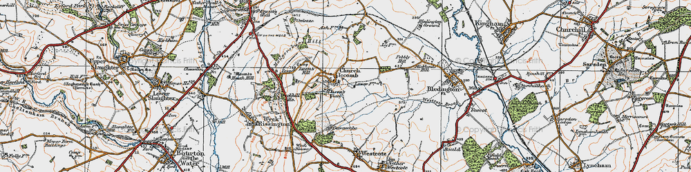 Old map of Icomb in 1919