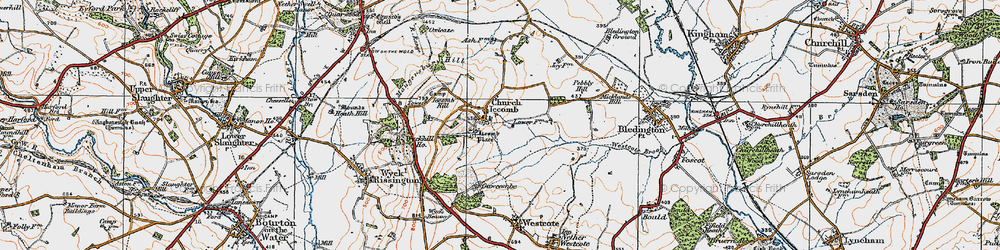 Old map of Icomb Place in 1919