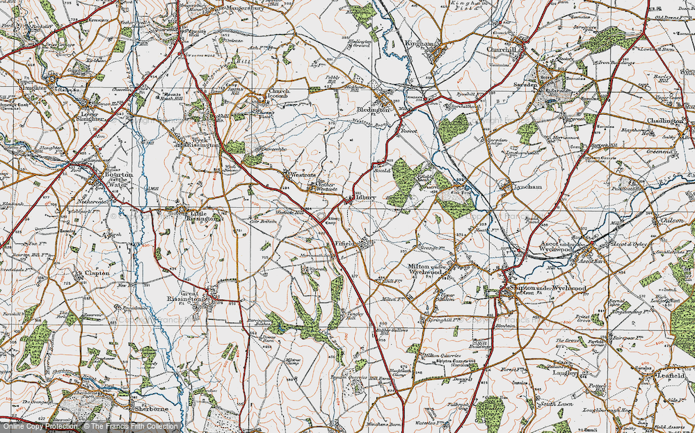 Old Map of Idbury, 1919 in 1919