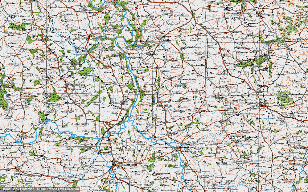 Old Map of Iddesleigh, 1919 in 1919