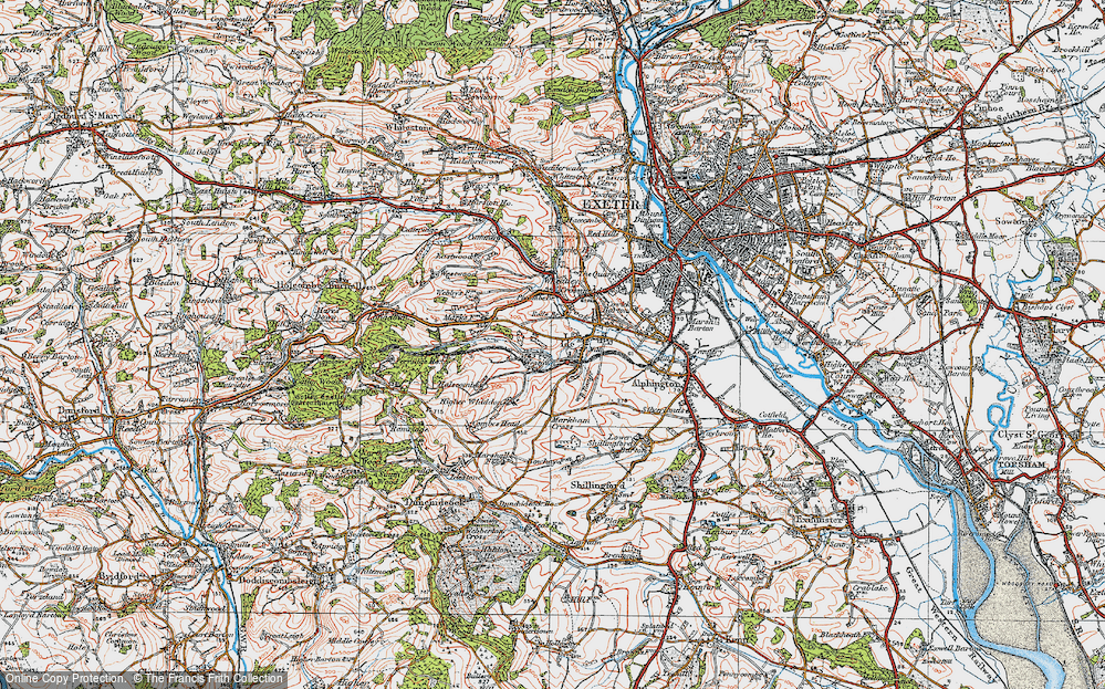 Old Map of Ide, 1919 in 1919
