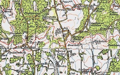 Old map of Ide Hill in 1920