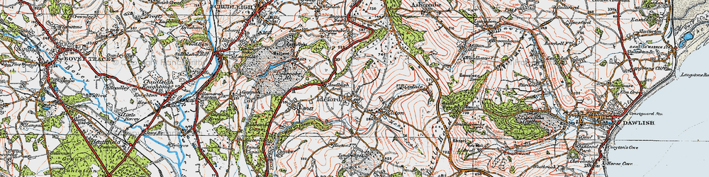 Old map of Ideford in 1919