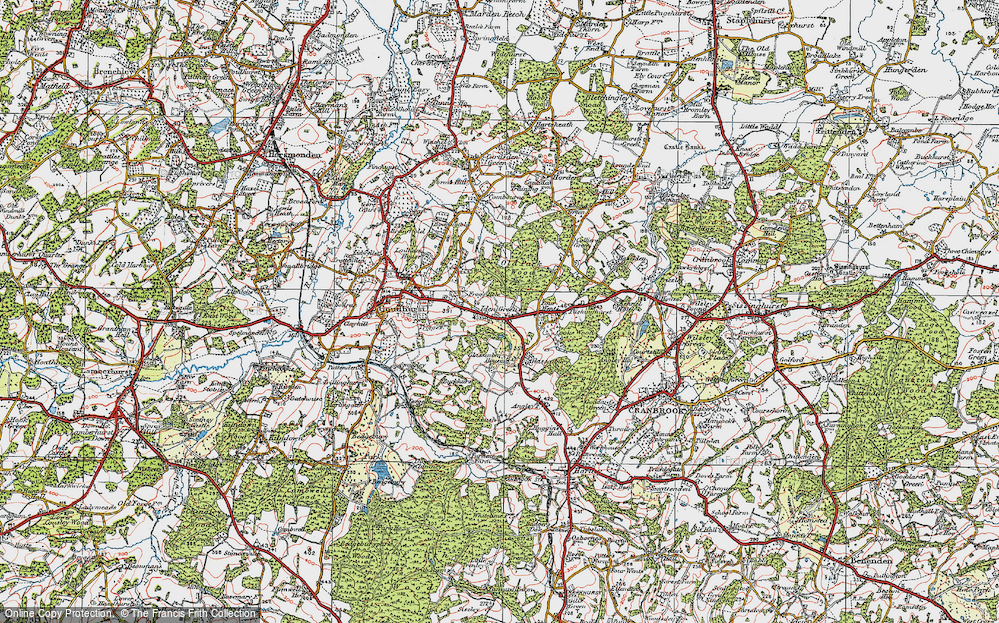 Old Map of Iden Green, 1921 in 1921