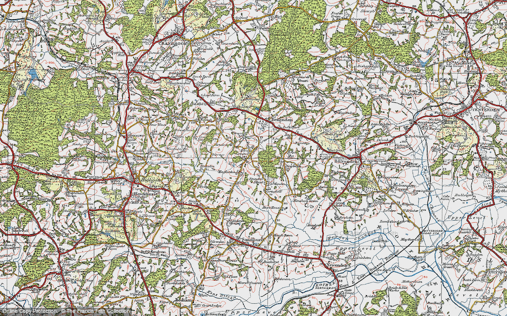 Old Map of Iden Green, 1921 in 1921