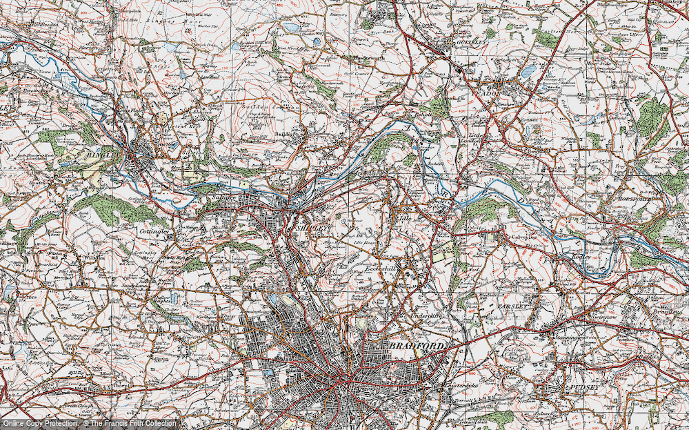 Old Map of Idle Moor, 1925 in 1925