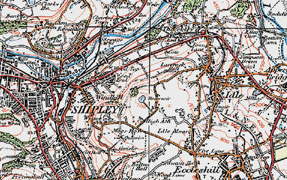 Old map of Idle Moor in 1925