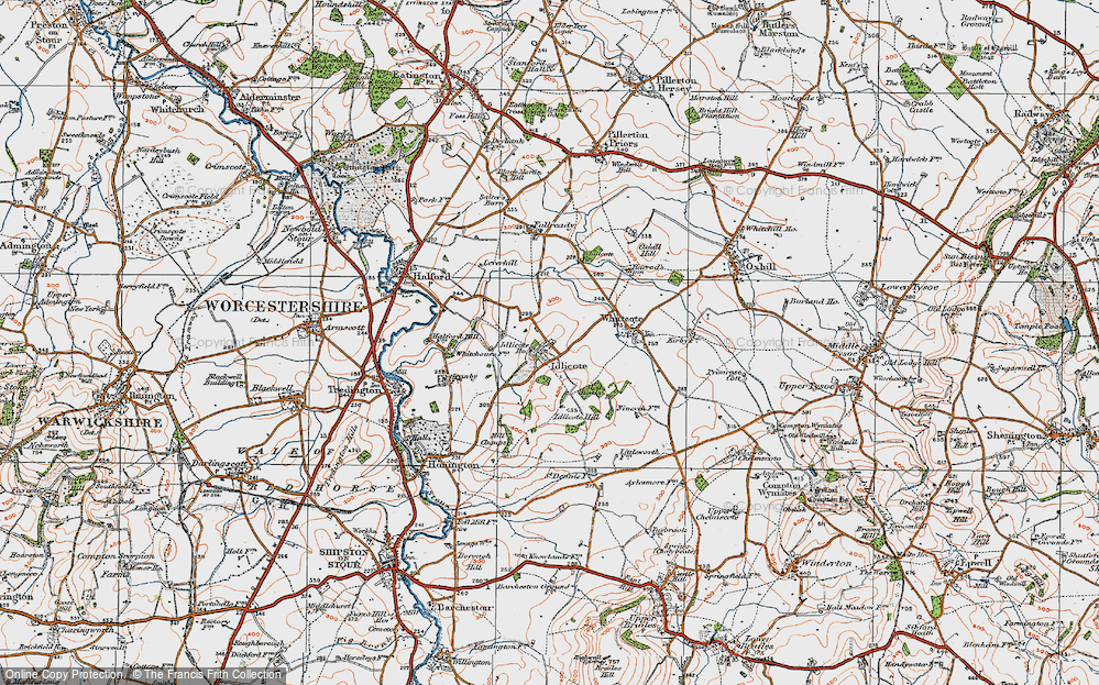 Old Map of Idlicote, 1919 in 1919