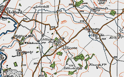 Old map of Idlicote in 1919