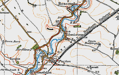 Old map of Idmiston in 1919