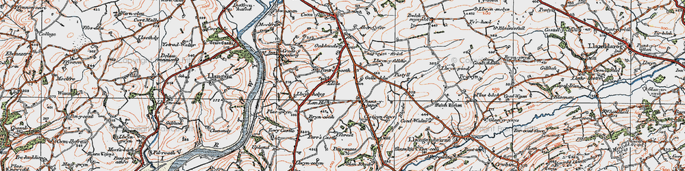 Old map of Idole in 1923