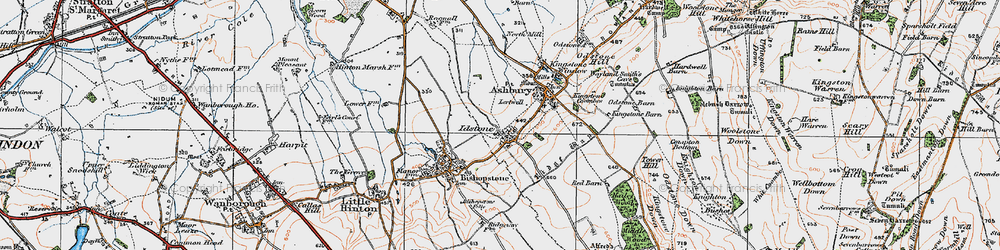 Old map of Idstone in 1919