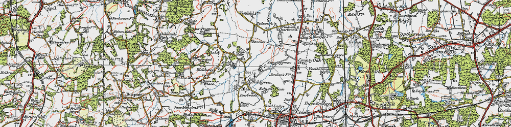 Old map of Ifield Green in 1920