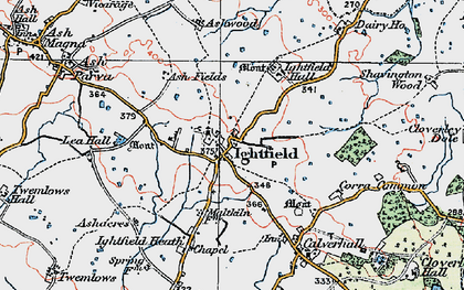 Old map of Ightfield in 1921
