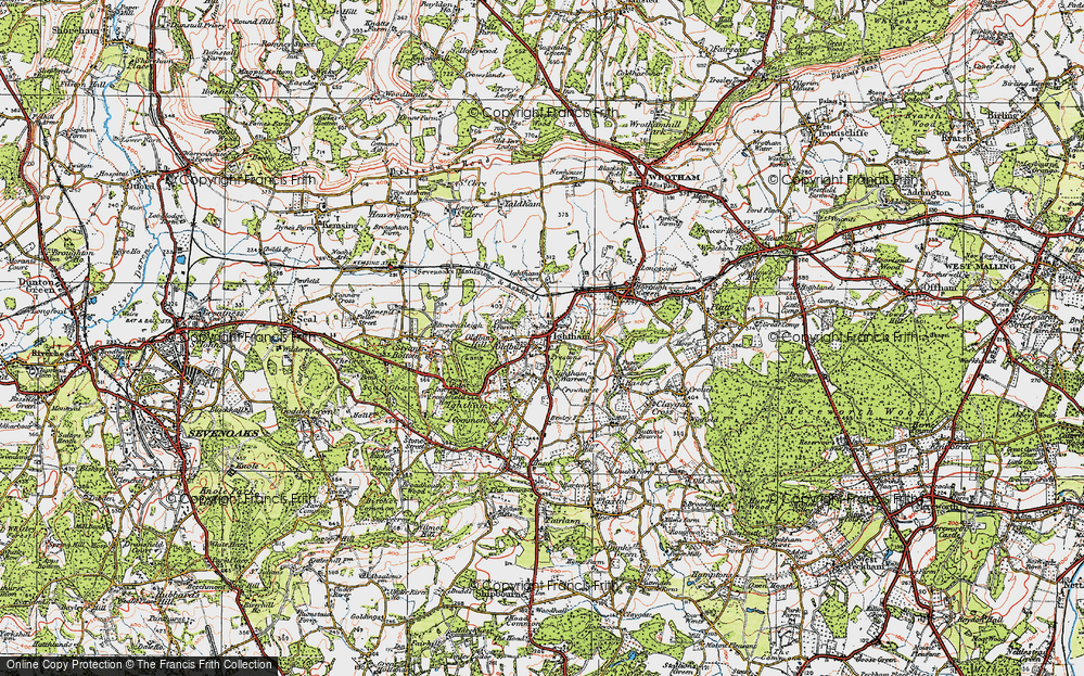 Old Map of Ightham, 1920 in 1920