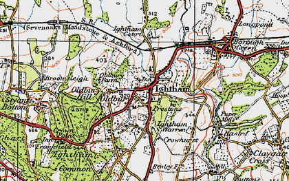 Old map of Ightham in 1920