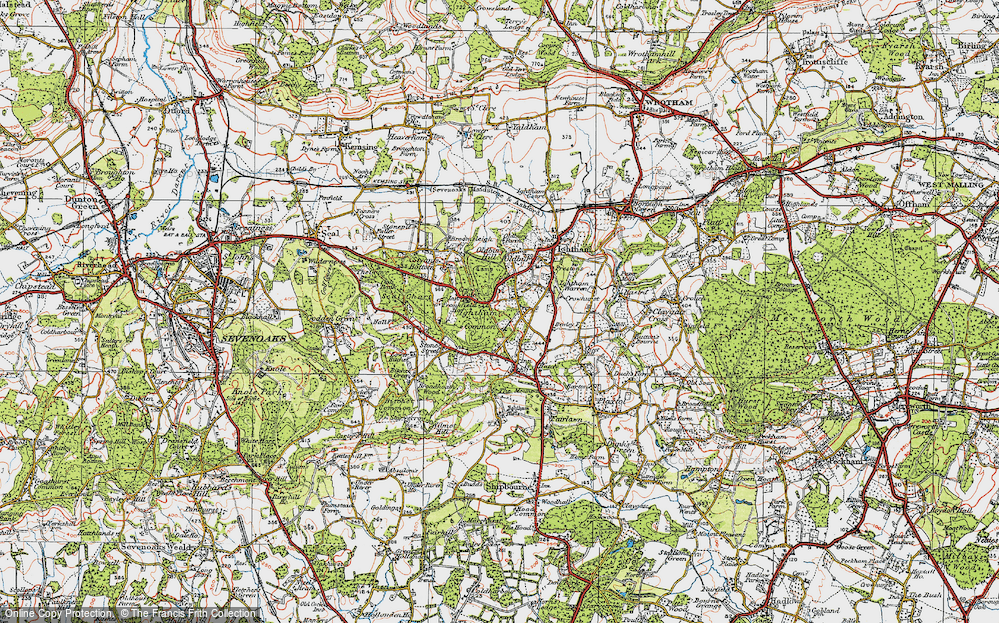 Old Map of Ightham Common, 1920 in 1920