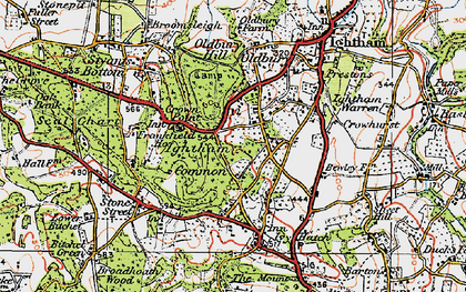 Old map of Ightham Common in 1920