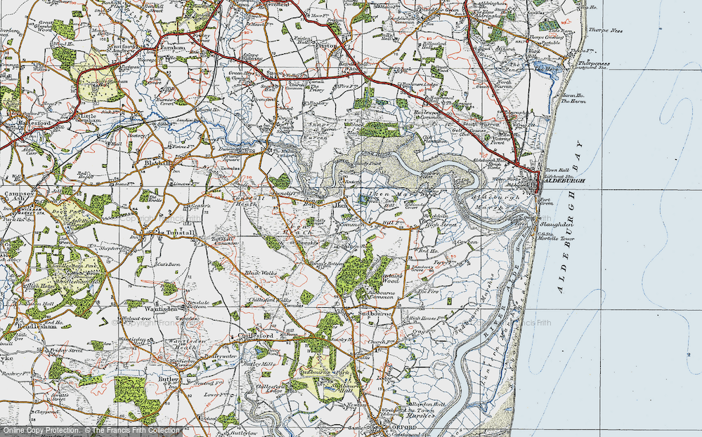 Old Map of Iken, 1921 in 1921