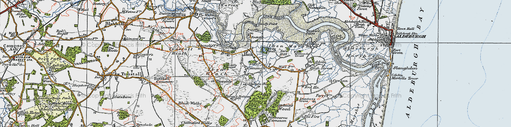 Old map of Iken in 1921