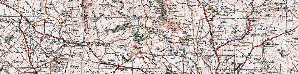Old map of Ilam in 1921