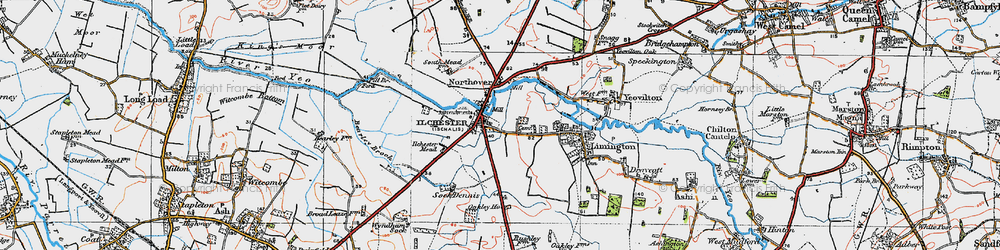 Old map of Ilchester in 1919
