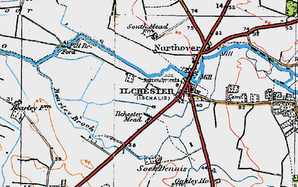 Old map of Ilchester Mead in 1919