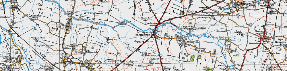 Old map of Ilchester Mead in 1919