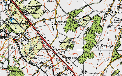 Old map of Ileden in 1920