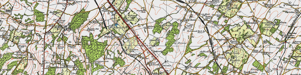 Old map of Ileden in 1920