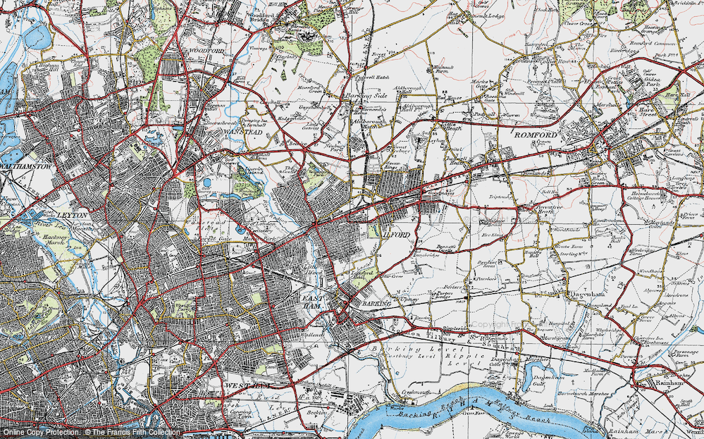 Old Map of Ilford, 1920 in 1920