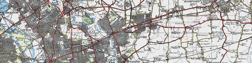 Old map of Ilford in 1920