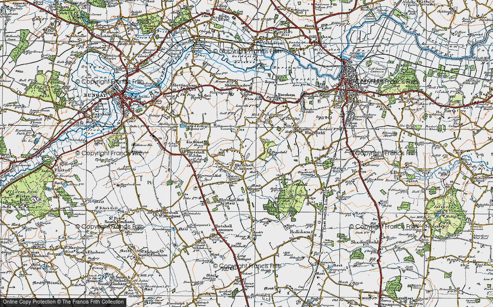 Old Map of Ilketshall St Andrew, 1921 in 1921