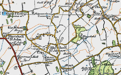 Old map of Ilketshall St Andrew in 1921