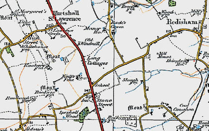 Old map of Ilketshall St Lawrence in 1921