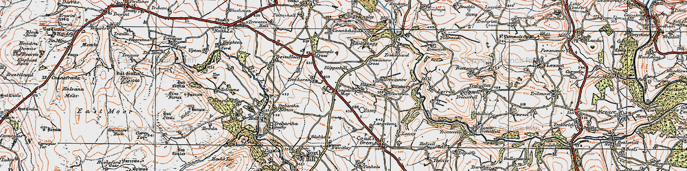 Old map of Illand in 1919