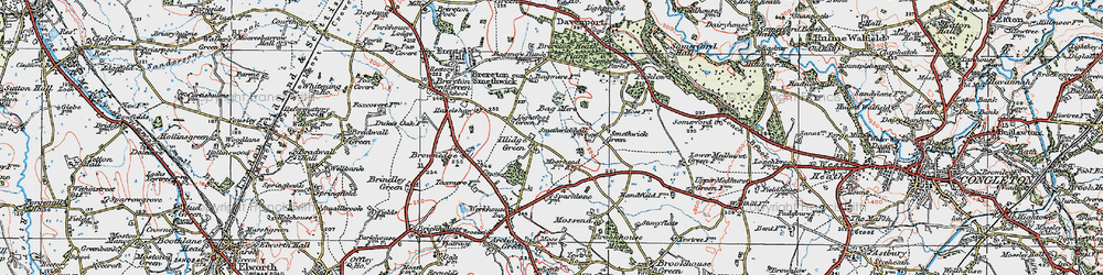 Old map of Bag Mere in 1923