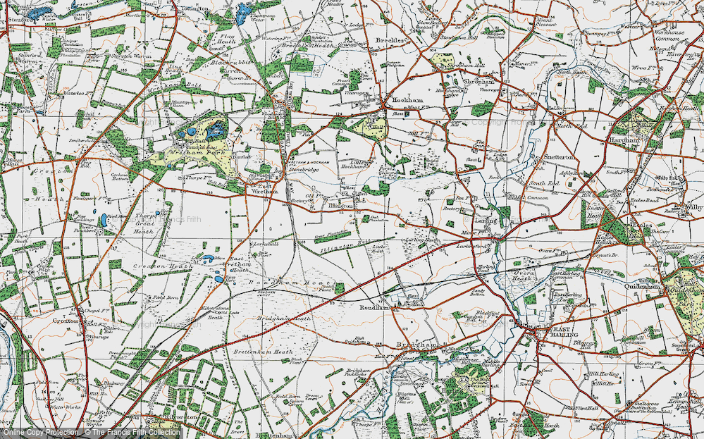 Old Map of Illington, 1920 in 1920