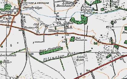 Old map of Illington in 1920