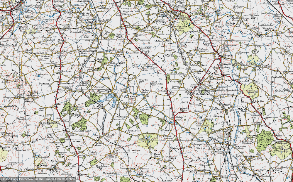 Old Map of Illshaw Heath, 1921 in 1921